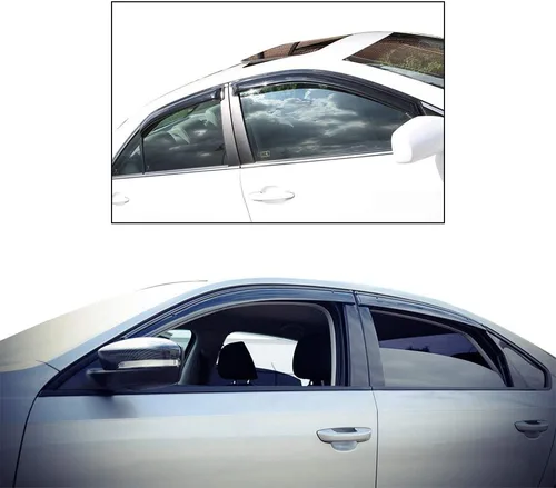 Vista 3 de Visera de ventana compatible con Honda CRV 2017-2022, estilo delgado, acrílico, humo, tintado, sol, lluvia, protector de pantalla, deflector