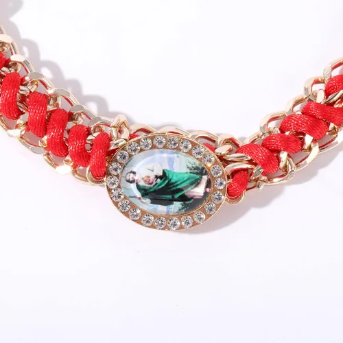 Vista 3 de 612 pulseras de la Virgen María San Benito San Juda rosario hechas a mano nudo rojo pulsera de la suerte para hombres o mujeres como regalo y se