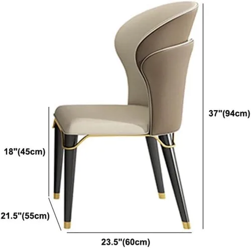 Vista 3 de LITFAD Juego de sillas de comedor modernas con patas de madera para 2 sillas de restaurante, 2 sillas beige