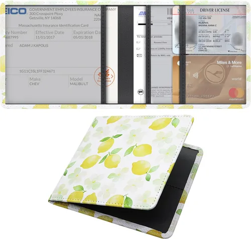 Vista 16 de LumiMokki Soporte para registro y seguro de automóvil, soporte de cuero para tarjetas de registro y seguro, organizador de guantera para vehículos
