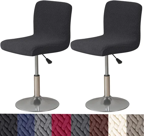 Vista 22 de HFCNMY Fundas para Taburetes de Bar con Respaldos, Paquete de 2 Fundas Elásticas para Sillas de Taburete de Bar, Fundas para Taburetes de Bar
