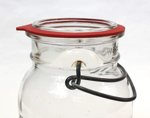 Vista 5 de Viceroy Reliable Seal - Sellos para tarros de conserva, se adaptan a frascos de boca regular de abrazadera, anillos de goma natural pura, rojo