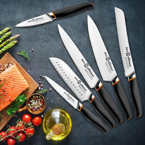Vista 8 de BRA Cuchillo Santoku eficiente de 5 pulgadas 1.2x1.6x11.8 in gris