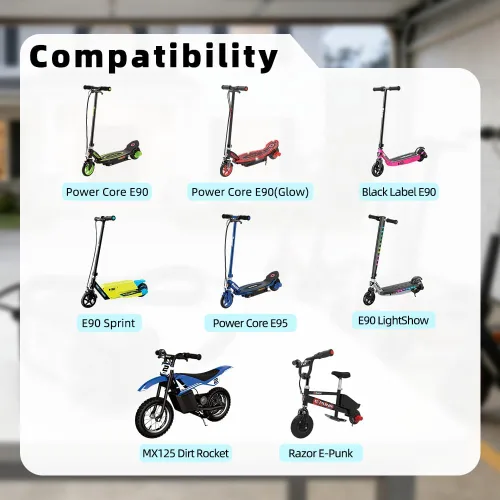 Vista 2 de Cargador de batería de 12 V para niños Ride On Juguetes para Razor Power Core E90 E95 Adaptador de corriente de 12 voltios para Black Label E90