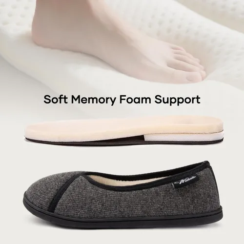 Vista 16 de Wishcotton Pantuflas ligeras de espuma viscoelástica para mujer, cómodas y antideslizantes, para interiores y exteriores