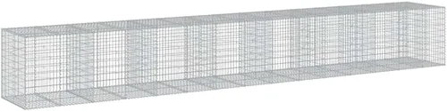 Vista 93 de vidaXL Cesta de gavión con tapa, 39.4 x 19.7 x 39.4 pulgadas, hierro galvanizado rectangular, resistente a la intemperie, montaje sin herramientas