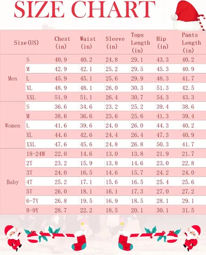 Vista 6 de Ekouaer Juego de pijamas de Navidad para familia a juego, para niños y niñas, para hombre y mujer, ropa de dormir de vacaciones PJ Sets, pijama