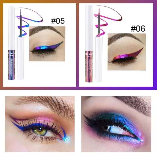 Vista 3 de 6 colores Chameleon Liquid Eyeshadow Metallic Glitter Shimmer Eye Shadow Set de Sombras de Ojos Multicromo de larga duración Impermeable Set