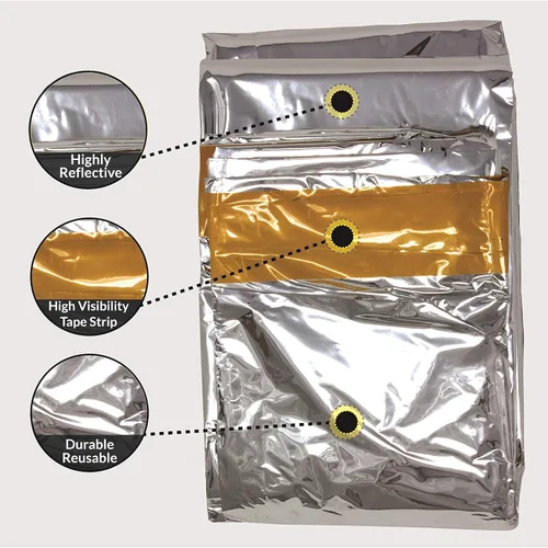 Vista 4 de Ever Ready First Aid Saco de dormir para acampar de supervivencia de Mylar para espacio de emergencia 36" x 84