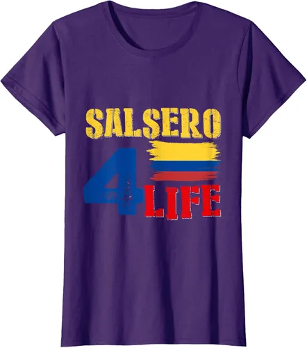 Vista 5 de Salsa Colombiana Gift - Camiseta de música con bandera colombiana Negro