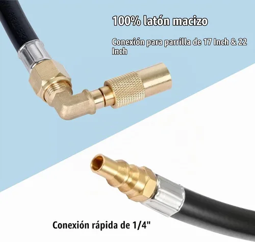 Vista 3 de GasSaf Manguera de propano de conexión rápida RV de 12 pies, manguera de extensión de conexión rápida de 1/4 pulgadas