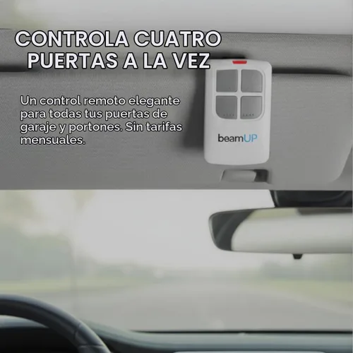 Vista 4 de beamUP Transmisor remoto universal para puerta de garaje, control remoto de puerta de garaje de 4 botones para operar 4 puertas de garaje separadas