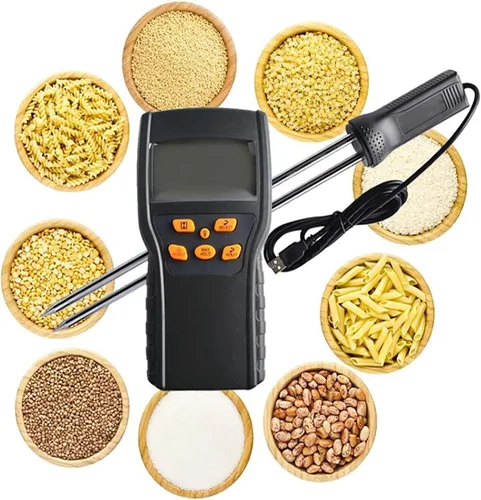 Vista 6 de Analizador digital de humedad de grano, probador de humedad de grano con pantalla de visualización, pesaje automático y sonda sensible de alta