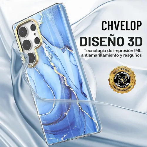 Vista 5 de Funda para Samsung Galaxy S23 Ultra con parachoques [sin protector de pantalla] + protector de cámara, TPU a prueba de golpes, protección de 360°