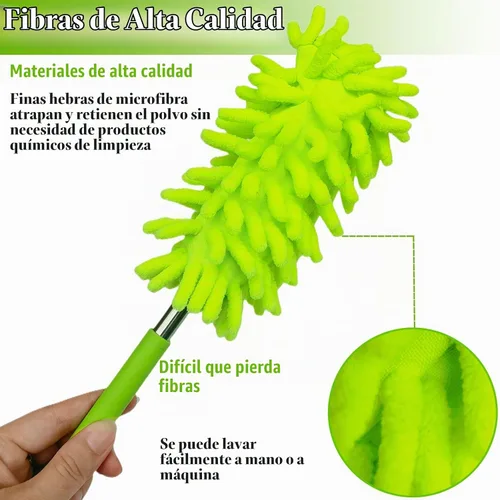 Vista 3 de M-jump cepillo para polvo extensible de microfibras, largo alcance con barra telescópica, 3