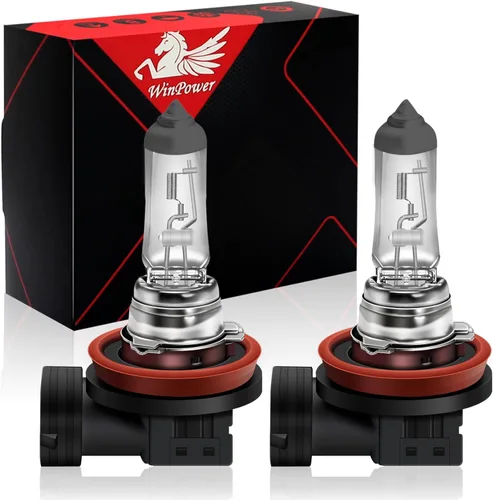 Vista 8 de WinPower Bombilla halógena H1 para faros delanteros, luz blanca cálida súper brillante de 55 W 4300 K, luz antiniebla de haz alto y bajo, lámpara