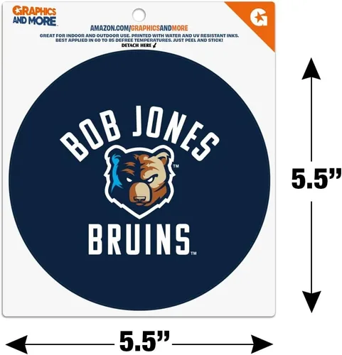 Vista 5 de Bob Jones University Bruins Logo Automotive Car Refrigerador Locker Vinilo Imán