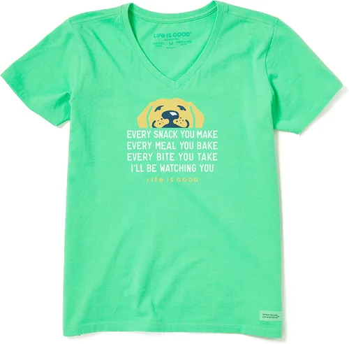 Vista 5 de Life is Good Vee para mujer con texto en inglés "I'll Be Watching You" Azul más oscuro