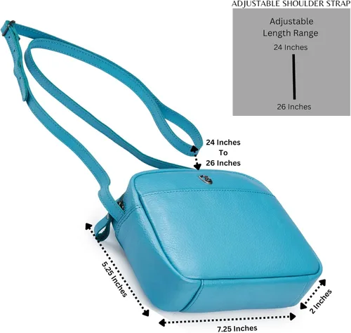 Vista 2 de Cochoa Bolso cruzado pequeño para mujer, de piel auténtica, con diseño de guijarros, bolso cruzado de primera calidad con funda para tarjetas