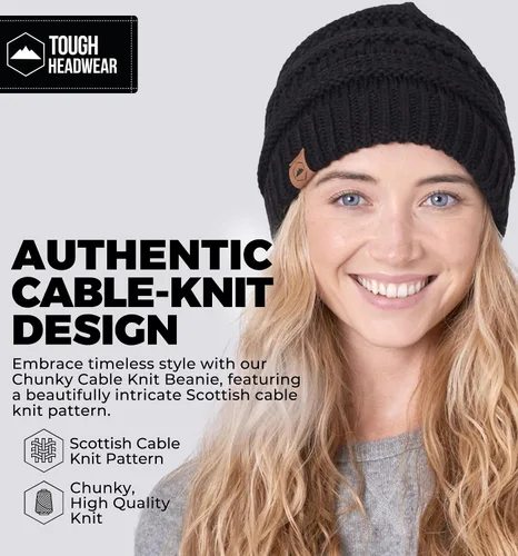 Vista 8 de Gorro de punto para mujer, cálido y suave, elástico, para clima frío de Tough Headwear