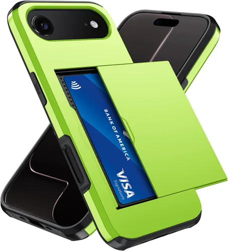 Vista 43 de Qinmay Funda compatible con iPhone 7 Plus/8 Plus con tarjetero, doble capa a prueba de golpes, funda protectora resistente con ranura oculta Negro