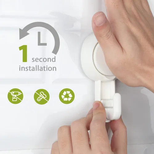 Vista 3 de Elegear Ganchos de ducha resistentes (paquete de 2) – Ganchos de succión al vacío impermeables y reutilizables para baño, cocina
