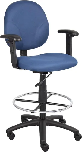 Vista 15 de Boss Office Products B1691-CS Stand Up Caressoft Taburete de dibujo con brazos ajustables en negro