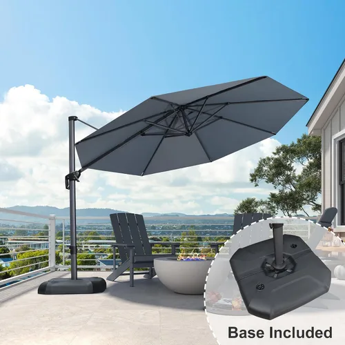 Vista 103 de PURPLE LEAF Paraguas al aire libre con base 8' x 8' protección solar verde Manzana Verde (Apple Green)