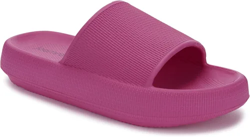 Vista 18 de Joomra - Sandalias acolchadas tipo pantuflas para mujeres y hombres, antideslizantes, de secado rápido, sandalias para baño, con suela gruesa