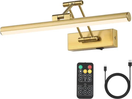 Vista 9 de Joossnwell Luz para Cuadros a Batería Luz Inalámbrica para Cuadros para Pinturas con Control Remoto 15.5 Pulgadas Regulable y Temporizador Luz