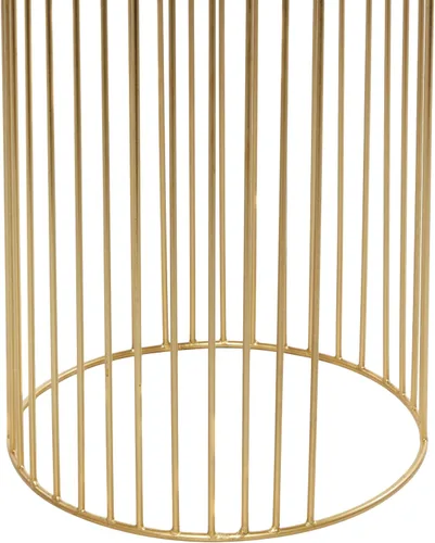 Vista 2 de Deco 79 Juego de 3 macetas de metal para interiores y exteriores, 24 Dorado