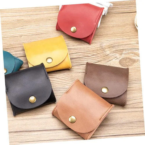 Vista 9 de ADOCARN Pequeña moneda útil, bolsa portátil para mujer, para llevar a los hombres, organizador de Pascua, cambio, auriculares, de cuero, ligero