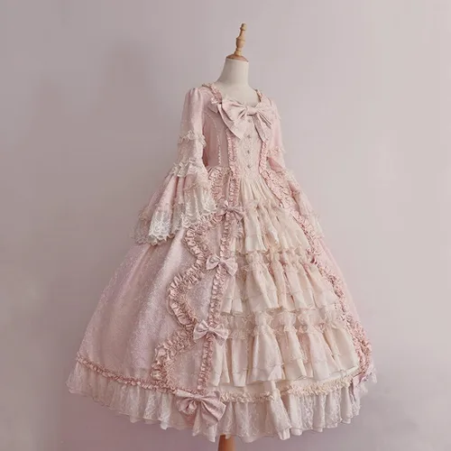 Vista 2 de Vestido victoriano para mujer, vestido de corte lolita, vestido medieval renacentista, vestido de cosplay de princesa, vestidos de baile franceses