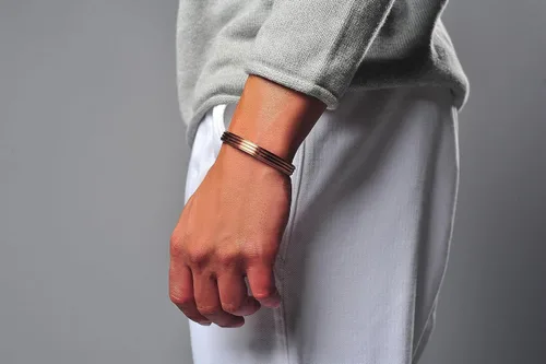 Vista 3 de Earth Therapy Pulsera magnética de cobre para mujer, estilo griego, ajustable, ultra fuerte