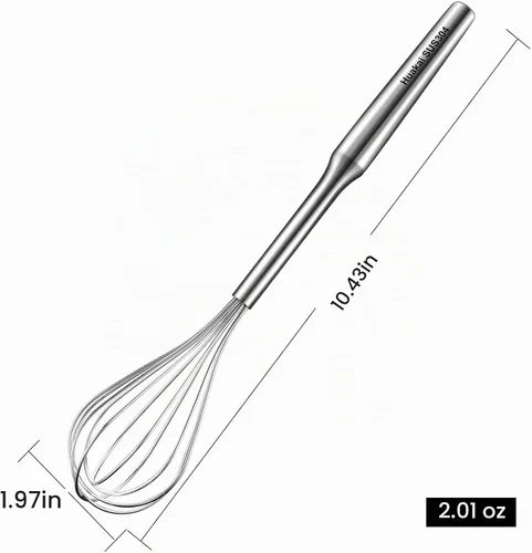 Vista 2 de Batidor pequeño de acero inoxidable, 10 pulgadas Para cocinar, queso, café, harina, huevos. Funciona muy bien para tazas y recipientes pequeños