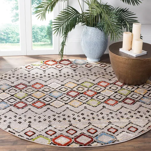 Vista 36 de SAFAVIEH Amsterdam Collection Alfombra Decorativa - 2.3 pies x 4 pies, Negro & Multi, Diseño Marroquí Bohemio, Sin Desprendimiento y Fácil Cuidado