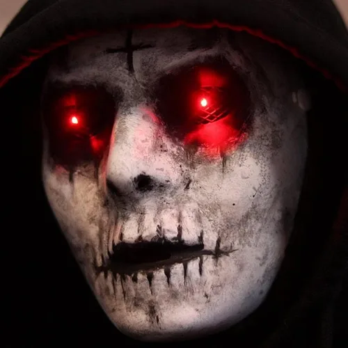 Vista 8 de Máscara de asesino de demonios, máscara de zombi de terror con ojos