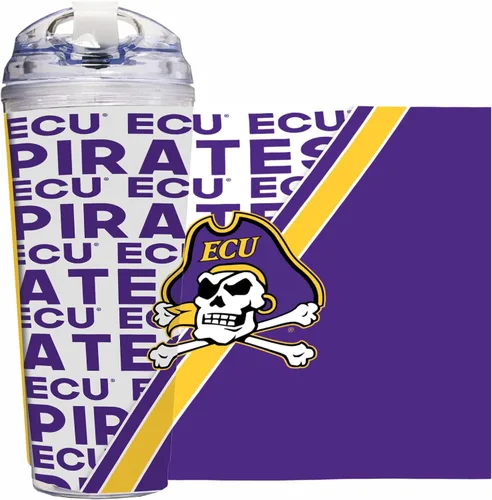 Vista 18 de Rico Industries Taza acrílica NCAA estándar de 24 onzas con tapa con bisagra, taza de doble pared oficialmente licenciada con pajita