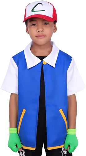 Vista 2 de Disfraz para adultos y niños con capucha para Halloween, chaqueta de cosplay, camisa y guantes para entrenador