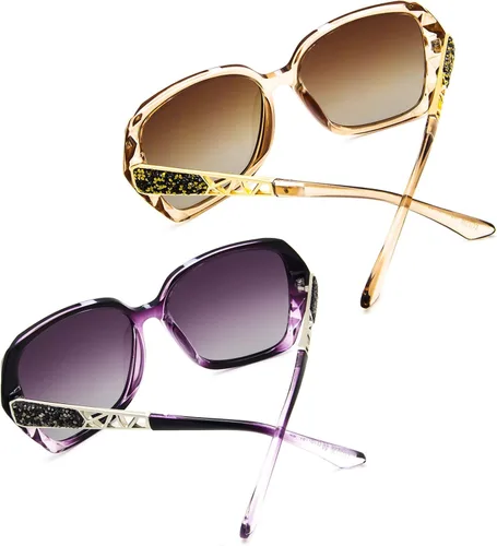 Vista 3 de LECKIRUT - Lentes de sol de gran tamaño para mujer lentes de sol clásicos y a la moda con protección UV polarizada