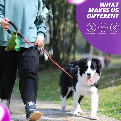 Vista 6 de Bolsas para excrementos de perro, 150 unidades con soporte (10 rollos), bolsas biodegradables, ecológicas y fáciles de abrir, bolsas gruesas