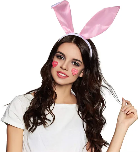 Vista 4 de SATINIOR - Conjunto de accesorios de conejo para mujer, diadema de orejas de conejo, corbatín, puños, disfraz de cola de conejo para Pascua, fiesta