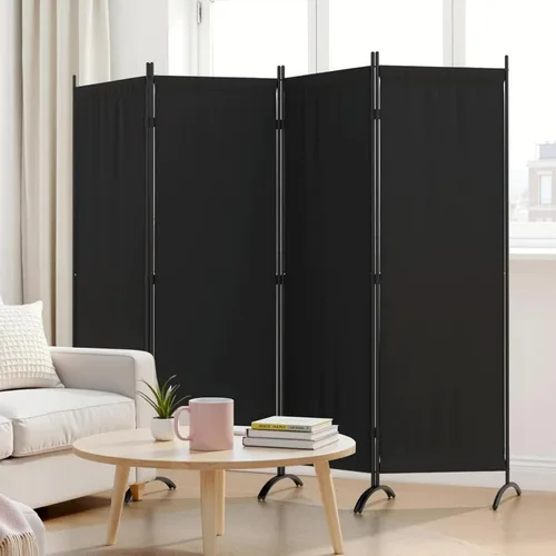 Vista 24 de Divisor de habitación de 3 paneles y pantallas de privacidad plegables con 4 pies de metal curvos, divisor de pared de cubículo para particiones