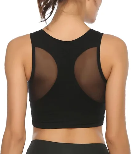 Vista 2 de Sujetadores deportivos para mujer, de cobertura completa, brasier elástico, soporte de alto impacto para yoga, gimnasio, entrenamiento, fitness