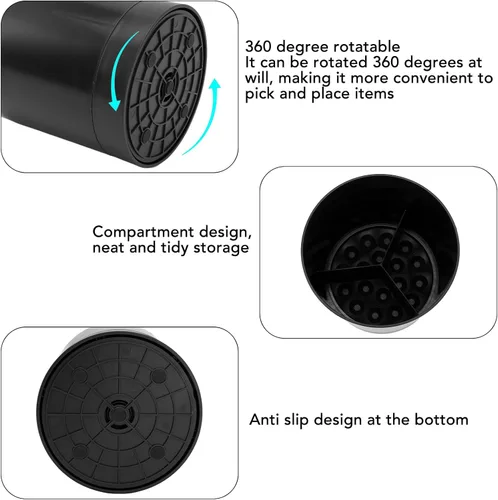 Vista 3 de Estante de secado de utensilios para fregadero de cocina, soporte para palillos de 360 grados, organizador de utensilios de cocina, organizador