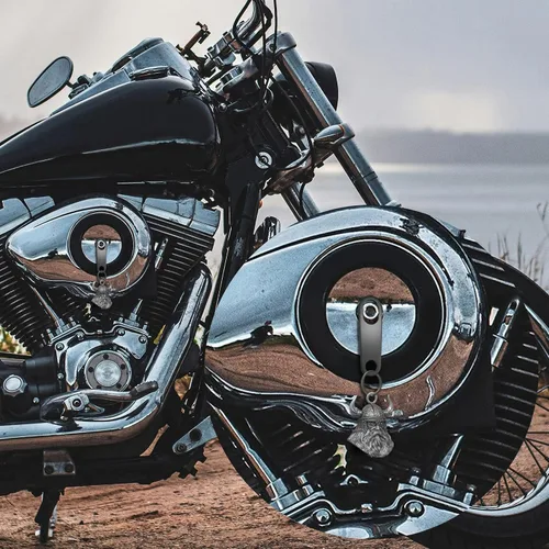 Vista 4 de Guardian - Campana de motocicleta Odin Viking Style Biker Luck Gremlin con 2 accesorios de llavero, colgador de campana de motocicleta