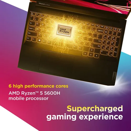 Vista 2 de Lenovo - 2021 - IdeaPad Gaming 3 - Computadora portátil - Pantalla FHD de 15.6" -120Hz - AMD Ryzen 5 5600H - 8GB RAM - 256GB de almacenamiento