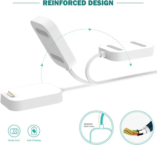 Vista 3 de TUSITA Base de carga compatible con Verizon Gizmo Watch 1, 2, 3, 1M, 2 unidades, accesorios para relojes inteligentes para niños