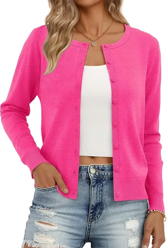 Vista 19 de Trendy Queen Women's Lightweight Knit Cardigan Gris Melange