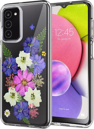 Vista 17 de Unov Funda diseñada para Galaxy A06 4G, funda transparente con [patrón antideslizante en relieve], protección delgada a prueba de golpes